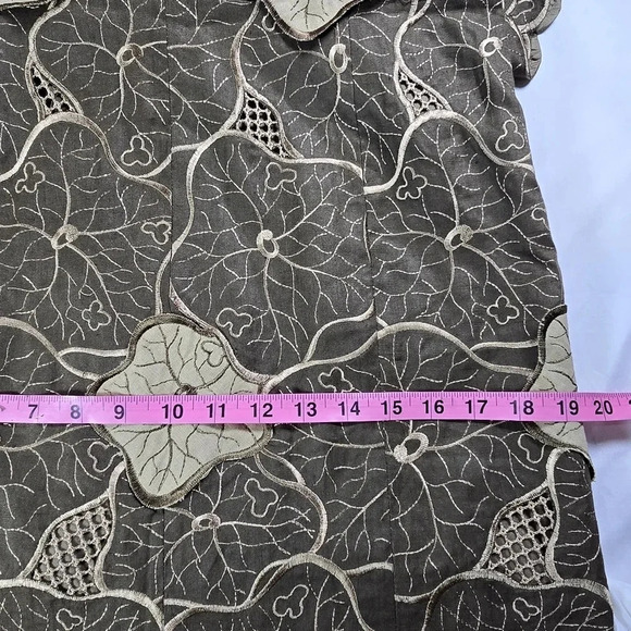 JSong Collection 8 100% Linen‎ Dress Maxi Embroidered Applique Fit And Flare Vtg - Picture 7 of 10